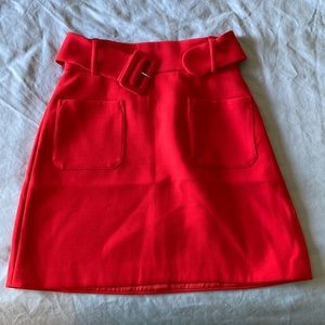 NWT Other Stories belted red mini skirt